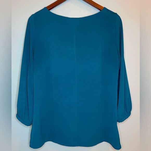 Banana Republic Teal Blouse with open sleeves Size Small - Picture 4 of 10